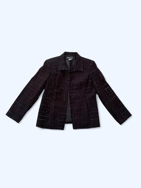 Y2K black tweed blazer with a classic collar size 10‎ by Sag Harbor